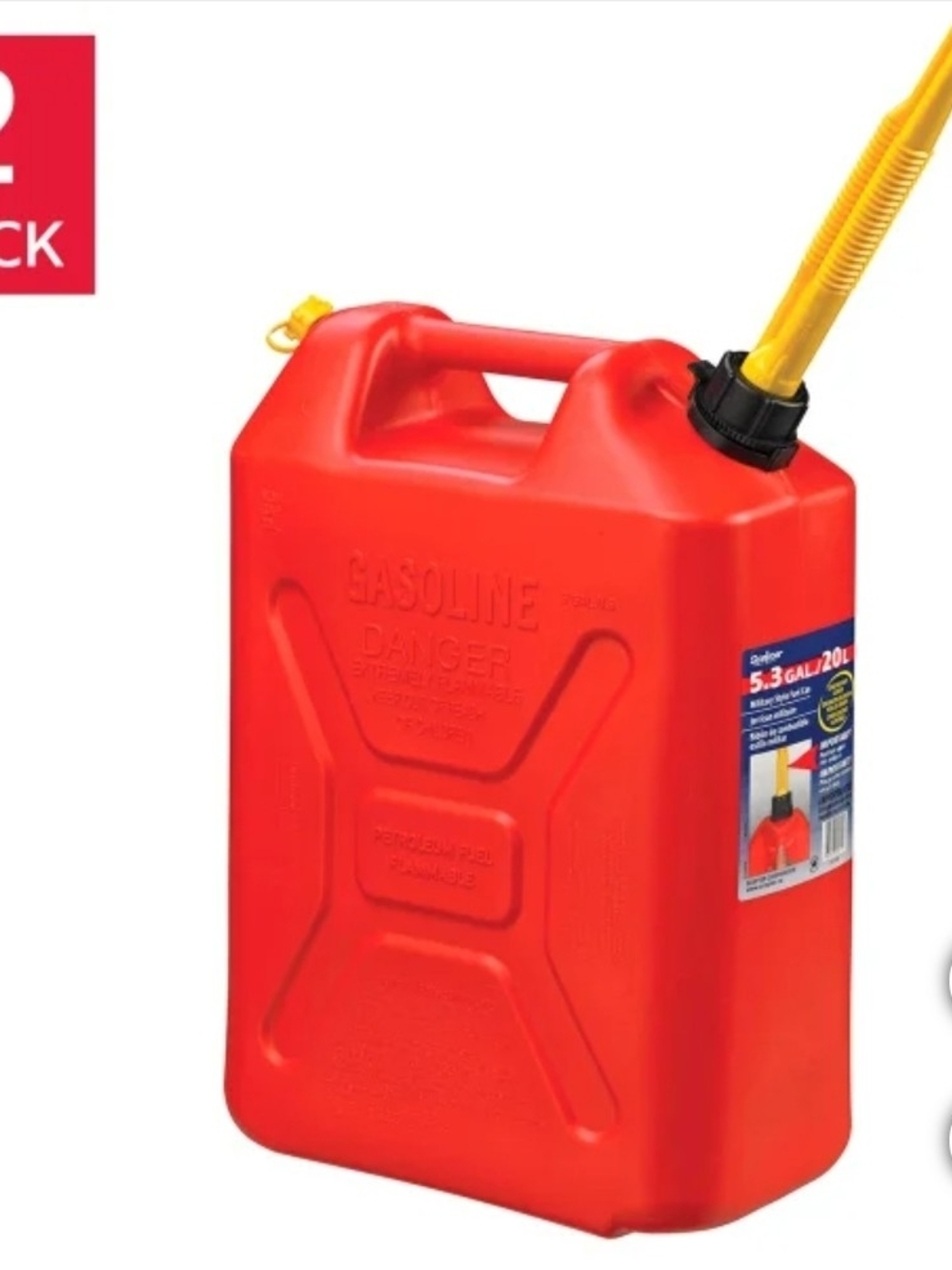 Pair of Scepter 20L (5.3 Gal) Gas Cans – Like New (Used Once)